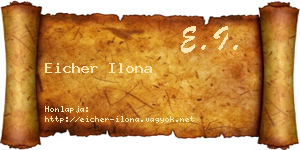 Eicher Ilona névjegykártya